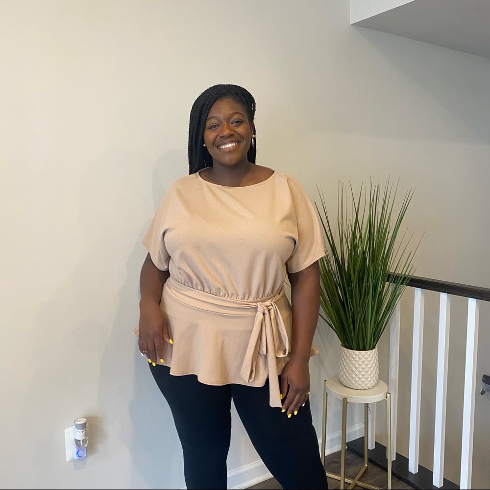 BooHoo Peplum Cream Top
